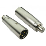 Cables Direct 3XLR-MFRCA cable gender changer RCA XLR Metallic