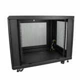StarTech.com 4-Post 12U Server Rack Cabinet, Lockable 19" Data Rack Cabinet for Computer / AV / IT Equipment, Office / Home Network Rack with Casters & Adjustable Mounting Rails