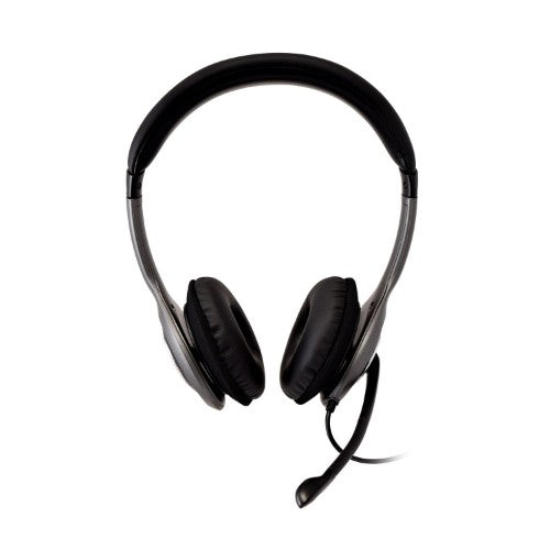 V7 HU521-2EP headphones/headset Wired Head-band Office/Call center Black, Silver