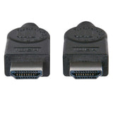 Manhattan HDMI 4K@30Hz Cable with Ethernet, 2m, Suitable for ALL 1080p/HD and majority of 4K uses (check your system 4K specification to be sure), Male to Male, Black, Ultra HD 4k x 2k, Lifetime Warranty, High Speed, Equivalent to HDMM2MHS
