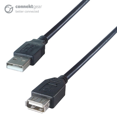 connektgear 2m USB 2 Extension Cable A Male to A Female - High Speed  - Computer Cables - connektgear