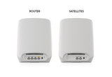 NETGEAR Orbi RBK763S Tri-band (2.4 GHz / 5 GHz / 5 GHz) Wi-Fi 6 (802.11ax) White 7 Internal - RBK763S-100EUS