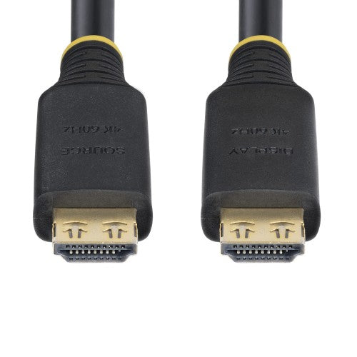 StarTech.com 10m (33ft) Active High Speed HDMI Cable with Gripping Connectors, 4K 60Hz/1440p 144Hz, HDR10/HDCP 2.2/ARC, 18Gbps, UHD HDMI Cord for TV/Monitor/Display, TPE Jacket