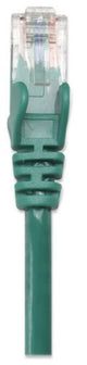 Intellinet Network Patch Cable, Cat6, 1m, Green, CCA, U/UTP, PVC, RJ45, Gold Plated Contacts, Snagless, Booted, Lifetime Warranty