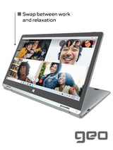 Geo Computers GeoFlex 230 2-in-1 Laptop with 13.3-inch Touchscreen Windows 10 Intel Pentium Quad-Core 4GB RAM 128GB SSD - Includes 1 Year Microsoft 365