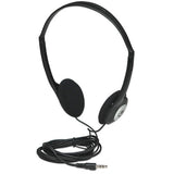 Manhattan Stereo On-Ear Headphones (3.5mm), Adjustable Split Headband, Foam Earpads, Speaker 80W max, Standard 3.5mm stereo jack/plug for audio output, cable 2.2m, Black, Three Year Warranty