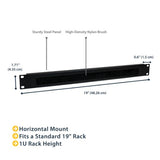 StarTech.com 1U High-density Brush Strip Cable Management Panel, Sturdy Steel Horizontal Data Centre Cable Organizer