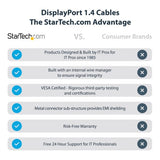 StarTech.com 1ft (30cm) DisplayPort 1.4 Cable - 8K 60Hz HDR10 - Ultra HD 4K 120Hz Video - DP 1.4 Cable / Cord - For Monitors/Displays - DisplayPort to DisplayPort Cable - M/M