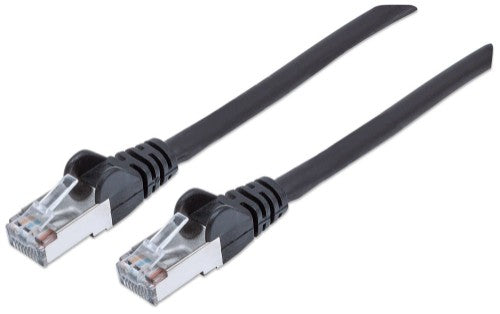 Intellinet Network Patch Cable, Cat6, 1m, Black, Copper, S/FTP, LSOH / LSZH, PVC, RJ45, Gold Plated Contacts, Snagless, Booted, Lifetime Warranty