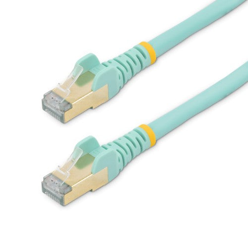 StarTech.com 1m CAT6a Ethernet Cable - 10 Gigabit Shielded Snagless RJ45 100W PoE Patch Cord - 10GbE STP Network Cable w/Strain Relief - Aqua Individually Tested/Wiring is UL Certified/TIA