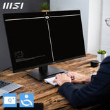 MSI Pro MP275QPG 27 Inch Monitor, QHD (2560 x 1440), 100Hz, IPS, 1ms, 2x HDMI 2.0b, 1x DP 1.2a output, Built-in Speakers, Anti-Glare, Anti-Flicker, Less Blue light, TÜV Certified, VESA, Kensington, 4-way adjustable stand, Black