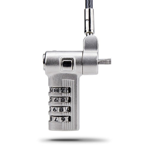 StarTech.com Universal Laptop Cable Lock 6.6ft (2m), Serialized Security Cable for Notebook, Compatible w/Noble Wedge®/Nano/K-Slot; Keyless Combination Cable, TAA