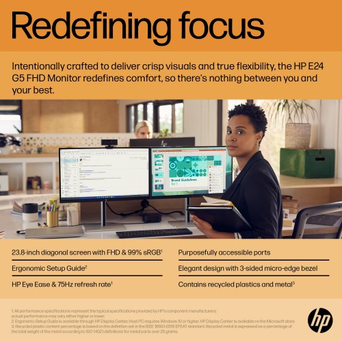 HP E-Series E24 G5 FHD No Stand Monitor