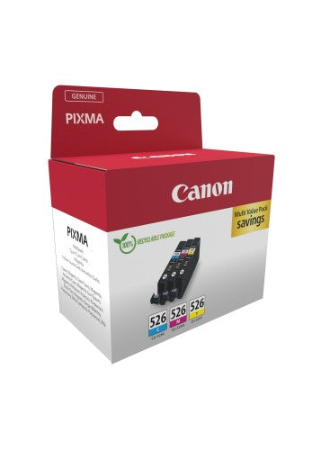 Canon 4541B018/CLI-526 Ink cartridge multi pack C,M,Y, 3x450 pages ISO/IEC 24711 9ml Pack=3 for Canon Pixma IP 4850/MG 5350/MG 6150/MG 6250/MX 885