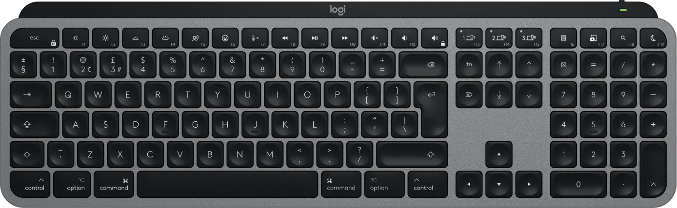 Logitech MX Keys S for Mac keyboard Office RF Wireless + Bluetooth QWERTY UK English Aluminium, Black  - Data Input Devices - Logitech