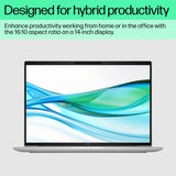 HP ProBook 460 G11 Intel Core Ultra 7 155U Laptop 40.6 cm (16") WUXGA 16 GB DDR5-SDRAM 512 GB SSD Wi-Fi 6E (802.11ax) Windows 11 Pro AI PC Silver