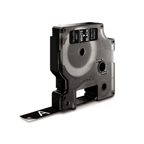 Dymo 45021/S0720610 DirectLabel-etikettes white on black 12mm x 7m for Dymo D1 6-12mm/19mm/24mm/9-12mm/9-19mm