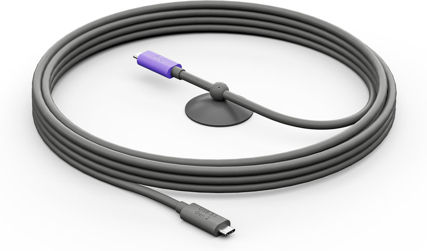 Logitech 952-000195 USB cable 5 m USB 3.2 Gen 2 (3.1 Gen 2) USB C Graphite, Violet  - Computer Cables - Logitech