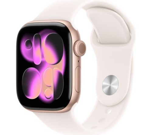Apple Watch Series 11 GPS + Cellular 42mm Rose Gold Aluminium Case with Light Blush Sport Band - S/M