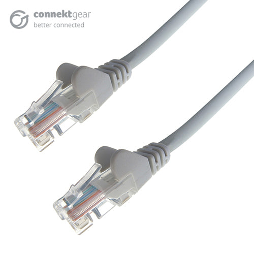 connektgear 0.5m RJ45 CAT5e UTP Stranded Flush Moulded Network Cable - 24AWG - Grey  - Computer Cables - connektgear