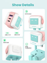 Ugreen USB-A+2C 65W UNO GAN CHARGER Mobile computer, Mobile phone, Laptop, Power bank, Tablet, Watch, Wearables AC, Lightning, USB Indoor