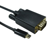 Cables Direct USB C to VGA 1080P @ 60HZ 3 m USB Type-C VGA (D-Sub) Black