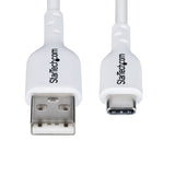 StarTech.com 6.6ft (2m) USB-A to USB-C Charging Cable, Charge & Sync, 3A, USB 2.0, TPE Jacket - White USB Charging Cord