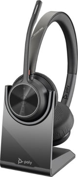 HP Poly Voyager 4320 UC Stereo USB-A Headset +BT700 USB-A Adapter +Charging Stand
