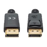 Manhattan DisplayPort 1.4 Cable, 8K@60hz, 2m, Suitable for ALL 8K, 4K & 1080p/HD uses - when upgrading now or have it ready for when you need it, PVC Cable, Male to Male, With Latches, Fully Shielded, Black, Lifetime Warranty, Equivalent to DP14MM2M