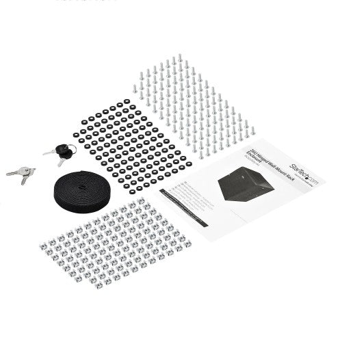 StarTech.com 4-Post 26U Wall Mount Network Cabinet with 1U Shelf, 19" Hinged Wall-Mounted Server Rack for Data / AV / Electronics / Computer Equipment, Flexible Vented Rack Enclosure