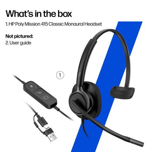 HP Poly Mission 425 Stereo USB Wired Headset