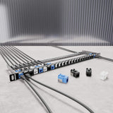 Intellinet 19" 24-Port Shielded Blank Patch Panel, 0.5U, Unloaded 19-inch Rackmount Keystone Panel for High-density Installations, Removable Cable-Management Bar, Black