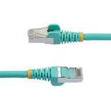 StarTech.com 3m CAT6a Ethernet Cable - Aqua - Low Smoke Zero Halogen (LSZH) - 10GbE 500MHz 100W PoE++ Snagless RJ-45 w/Strain Reliefs S/FTP Network Patch Cord