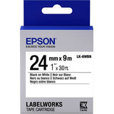 Epson C53S656006/LK-6WBN Ribbon black on white magnetic 24mm x 9m for Epson LabelWorks 4-24mm/36mm/6-24mm