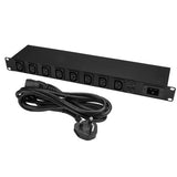 StarTech.com 8-Port Rack-Mount PDU with C13 Outlets - 16 A - 10 ft. Power Cord (BS 1363) - 1U