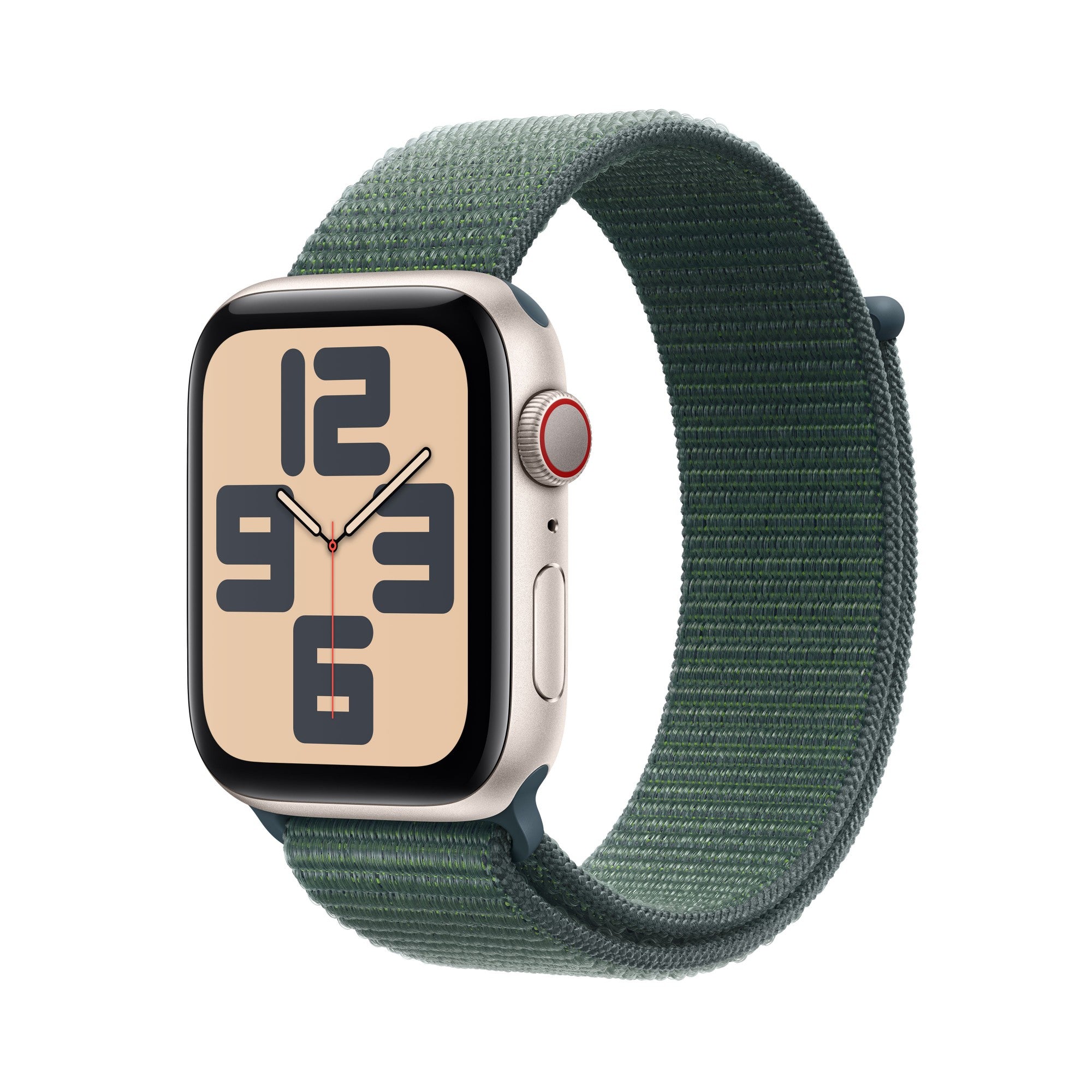 Watch SE GPS + Cellular 44mm Starlight Aluminium Case with Lake Green Sport Loop