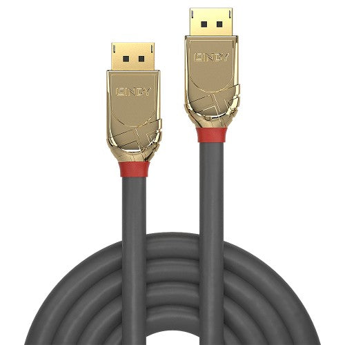 Lindy 15m DisplayPort 1.2 Cable, Gold Line