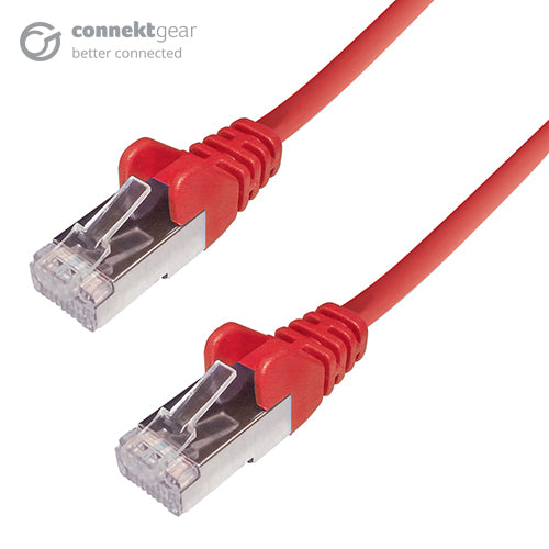 connektgear 0.5m RJ45 CAT6A SSTP Stranded Flush Moulded LS0H Network Cable - 26AWG - Red  - Computer Cables - connektgear