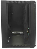 Intellinet 19" Network Cabinet - Wall Mount (Standard), 15U, 600mm Deep, Black, Flatpack, Max 60kg, Metal & Glass Door, Back Panel, Removeable Sides, Suitable also for use on desk or floor, Usable Depth 410mm, Parts for wall installation not included