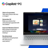 HP OmniBook 3 Laptop Next Gen AI 14-hz0001nax Copilot+ PC Snapdragon 35.6 cm (14") 2K 16 GB LPDDR5x-SDRAM 256 GB SSD Wi-Fi 6E (802.11ax) Windows 11 Home Silver