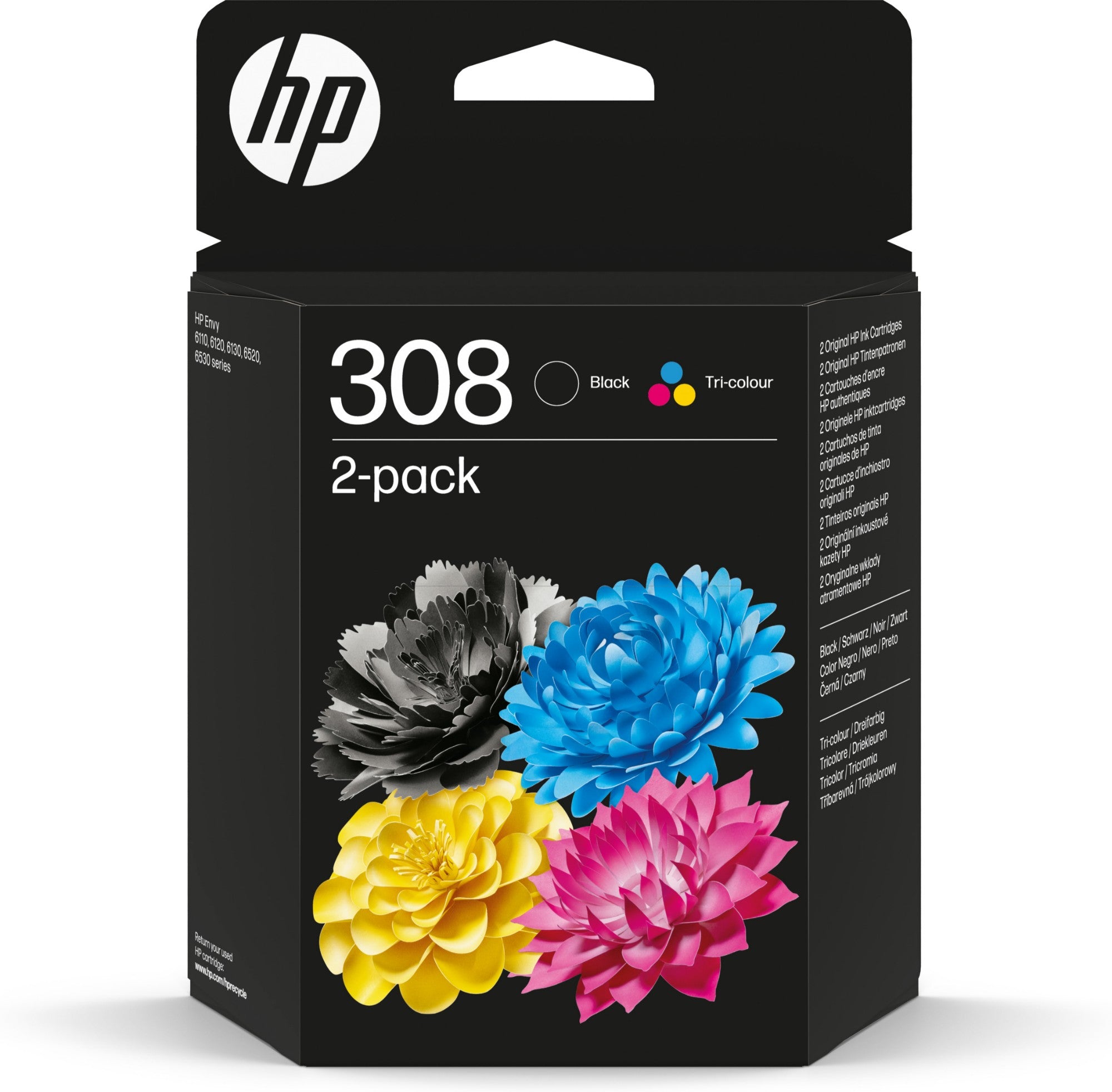 308 2-Pack Black/Tri-color Original Ink Cartridge Combo