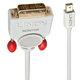 Lindy 1m Mini DisplayPort to DVI Cable, White