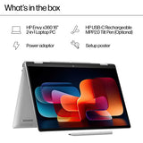 HP ENVY x360 16-ac0004na Intel Core Ultra 7 155U Hybrid (2-in-1) 40.6 cm (16") Touchscreen 2K 16 GB LPDDR5-SDRAM 1 TB SSD Wi-Fi 7 (802.11be) Windows 11 Home AI PC Silver