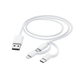 Hama 3-in-1 Multi Charging Cable, USB-A - Micro-USB, USB-C and Lightning, 1.0 m, White