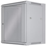 Intellinet 19" Network Cabinet - Wall Mount (Standard), 12U, 450mm Deep, Grey, Flatpack, Max 60kg, Suitable also for use on desk or floor, Usable Depth 260mm, Metal & Glass Door, Back Panel, Removeable Sides, Parts for wall install (eg screws/rawl plugs)