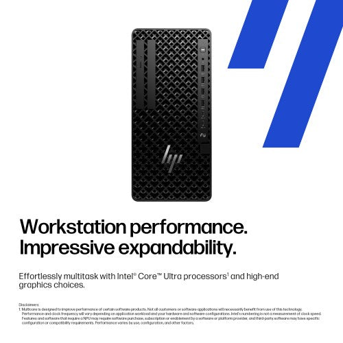 HP Z1 Tower G1i Desktop PC Wolf Pro Security Edition Intel Core Ultra 9 285 64 GB DDR5-SDRAM 1 TB SSD Windows 11 Pro Workstation AI Workstation, AI PC Black