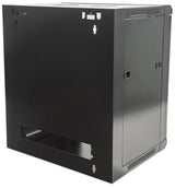 Intellinet 19" Network Cabinet - Wall Mount (Standard), 9U, 600mm Deep, Black, Flatpack, Max 60kg, Suitable also for use on desk or floor, Usable Depth 410mm, Metal & Glass Door, Back Panel, Removeable Sides, Parts for wall install (eg screws/rawl plugs)