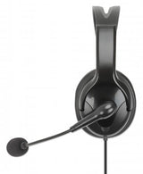 Manhattan Mono Over-Ear Headset (USB), Reversible Microphone Boom (padded), Retail Box Packaging, In-Line Volume/Mute Control, Padded Ear Cushion, USB-A for both sound and mic use, cable 2m, Three Year Warranty