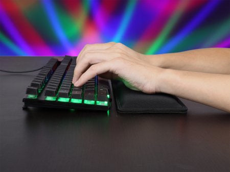 Manhattan Ergonomic Wrist Rest Keyboard Pad, Black, 445 × 100mm, Soft Memory Foam, Non Slip Rubber Base, Black, Lifetime Warranty