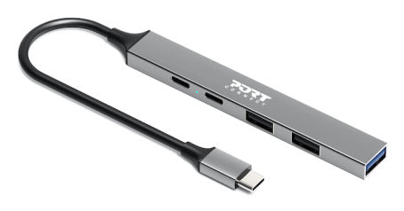 Port Designs 900163 interface hub USB Type-C 5000 Mbit/s Silver